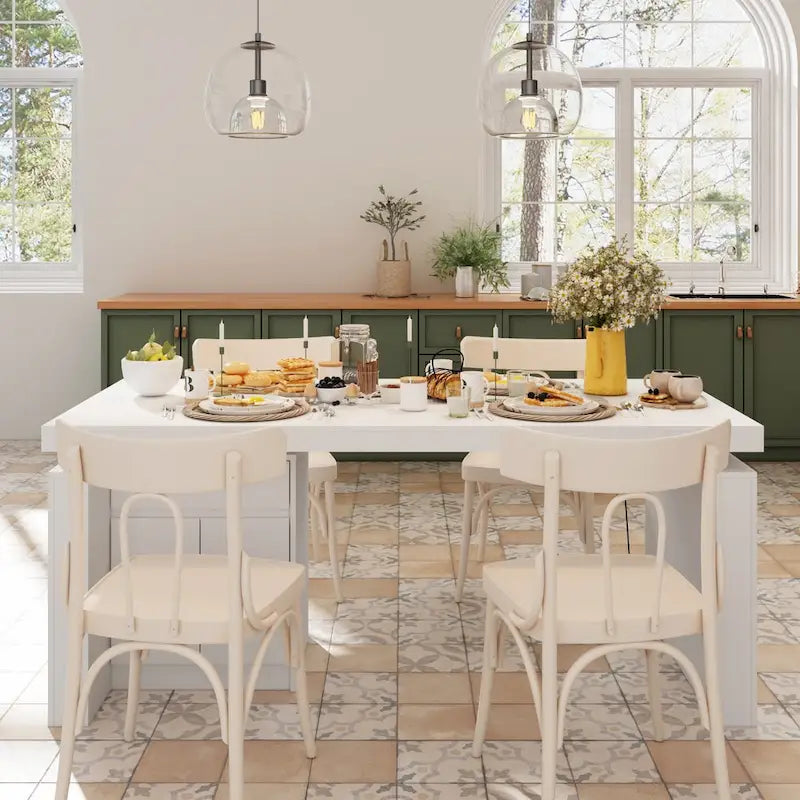 Ergonomic Sit-Stand Desk Pure White Elegance with Side Cabinet Table