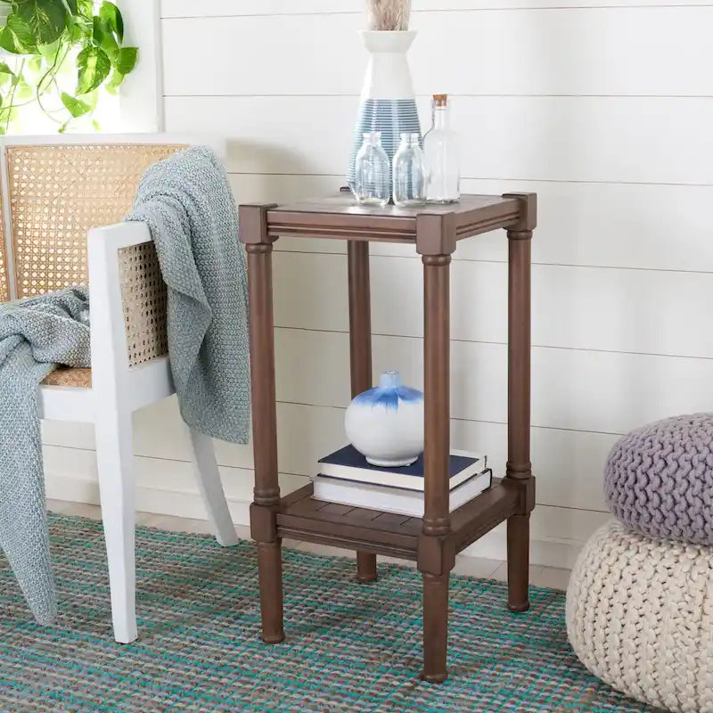 Square Accent Table - Pine Wood - 13.8"W x 13.8"D x 28.3"H
