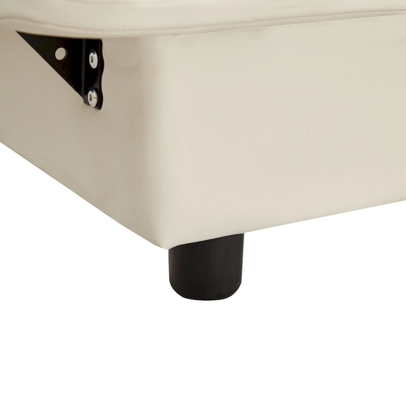 Upholstered Platform Bed with Sensor Light and Ergonomic Design Backrests