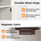 Farmhouse Nightstand with Charging Station and Barn Door