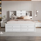 Queen Size Platform Bed with Storage Headboard