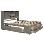Queen Size Platform Bed with Storage Headboard