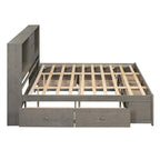 Queen Size Platform Bed with Storage Headboard