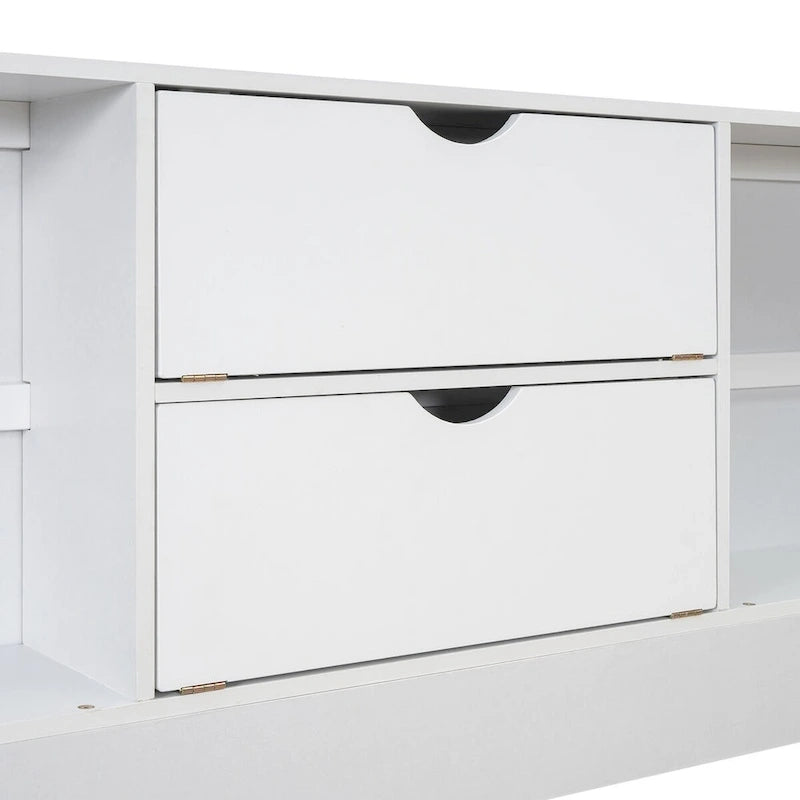 Queen Size Platform Bed with Storage Headboard