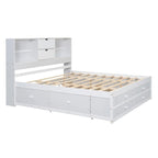Queen Size Platform Bed with Storage Headboard