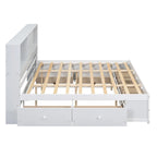 Queen Size Platform Bed with Storage Headboard