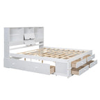 Queen Size Platform Bed with Storage Headboard
