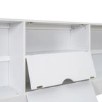 Queen Size Platform Bed with Storage Headboard