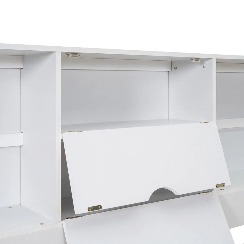 Queen Size Platform Bed with Storage Headboard