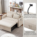 55.9  Convertible Sofa Bed Loveseat Sofa With Three Usb Ports