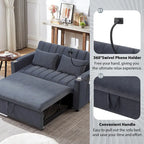 55.9  Convertible Sofa Bed Loveseat Sofa With Three Usb Ports