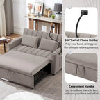 55.9  Convertible Sofa Bed Loveseat Sofa With Three Usb Ports