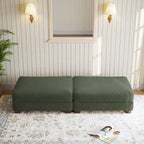 Set of 2 Upholstered Velvet Corduroy Ottoman
