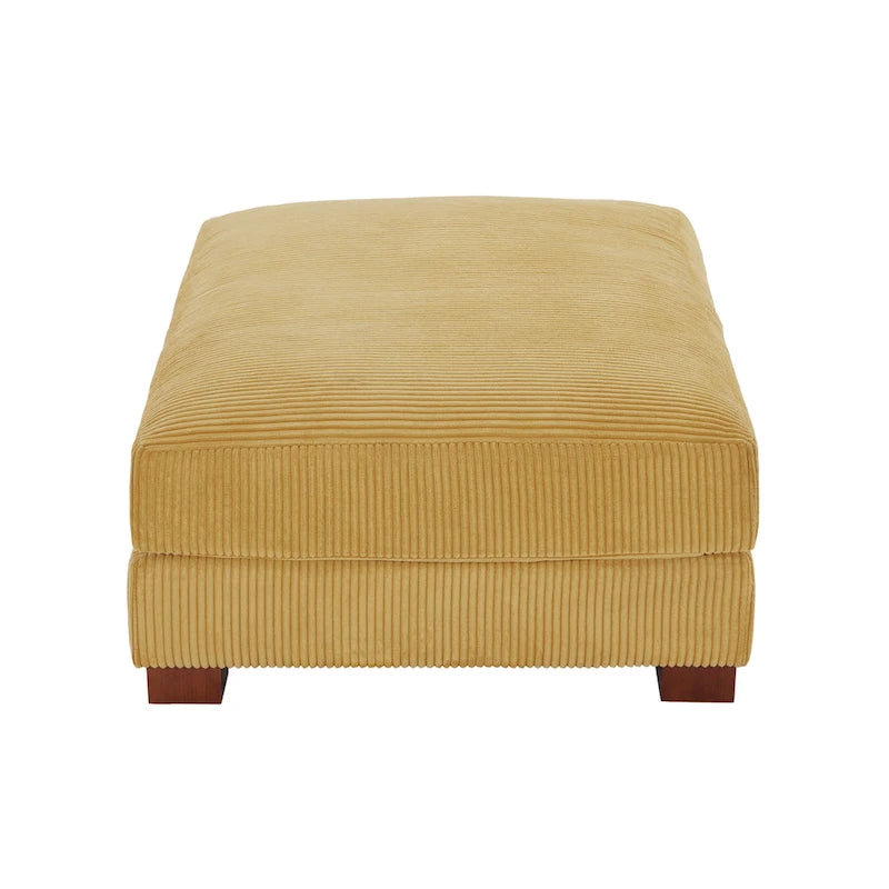 Set of 2 Upholstered Velvet Corduroy Ottoman