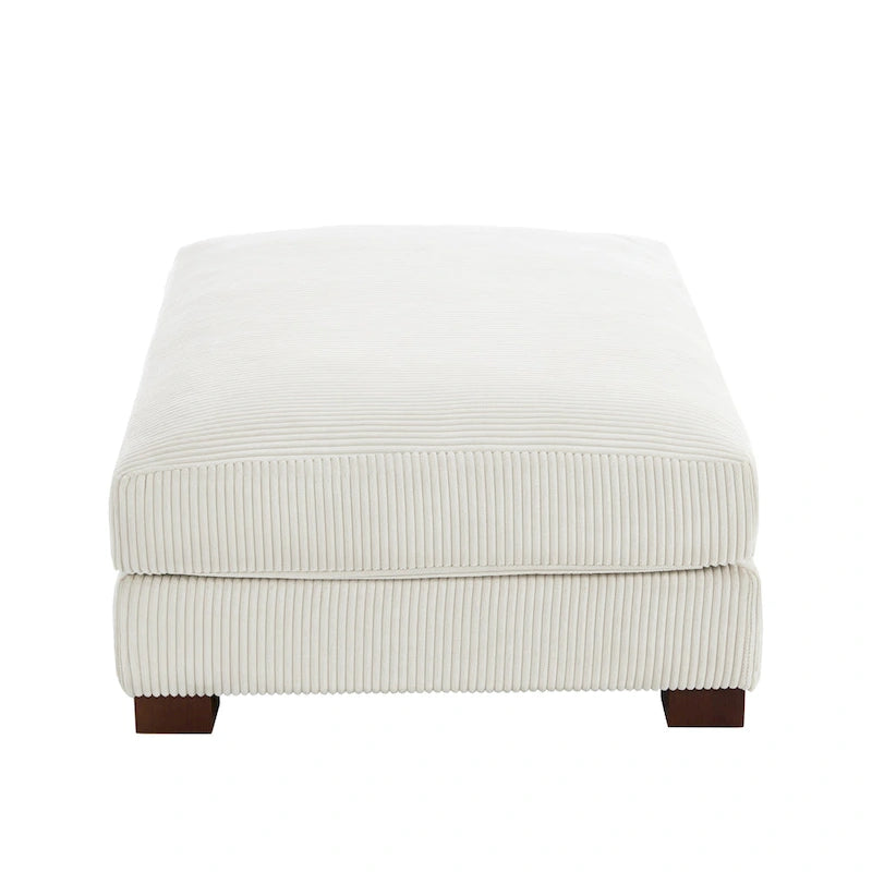 Set of 2 Upholstered Velvet Corduroy Ottoman