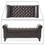 Modern Stylish Upholstered Storage Bench with Flip Top