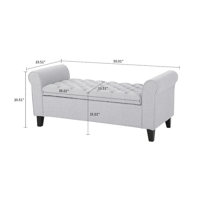 Modern Stylish Upholstered Storage Bench with Flip Top