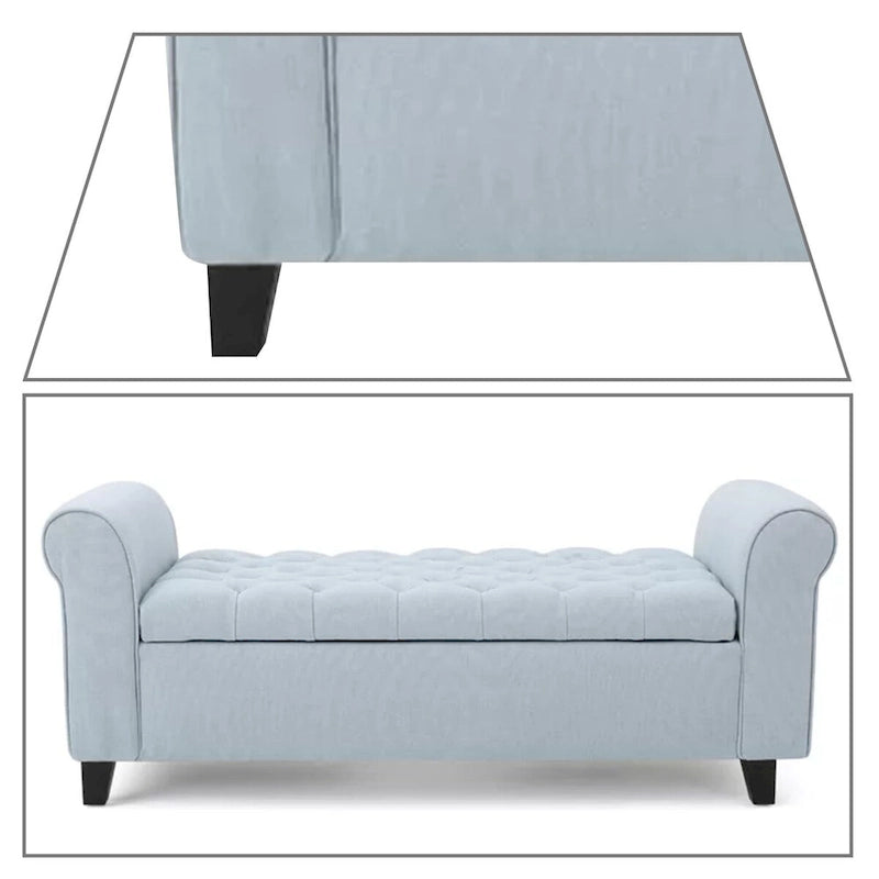 Modern Stylish Upholstered Storage Bench with Flip Top