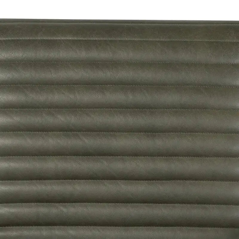 Walnut Ribbed Leather Lounge Chair