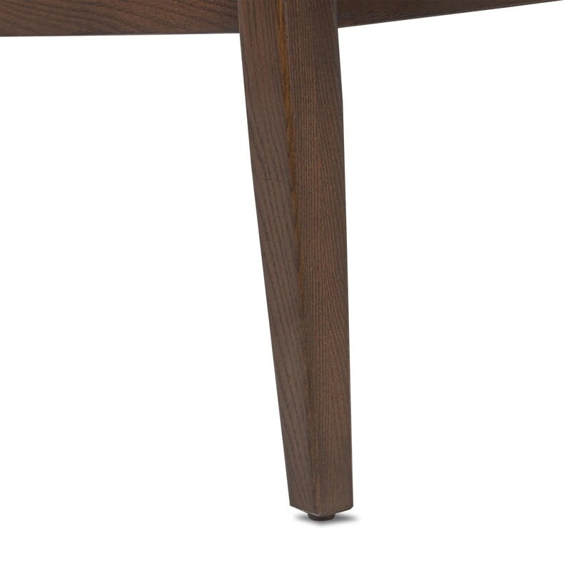 Walnut Ribbed Leather Lounge Chair