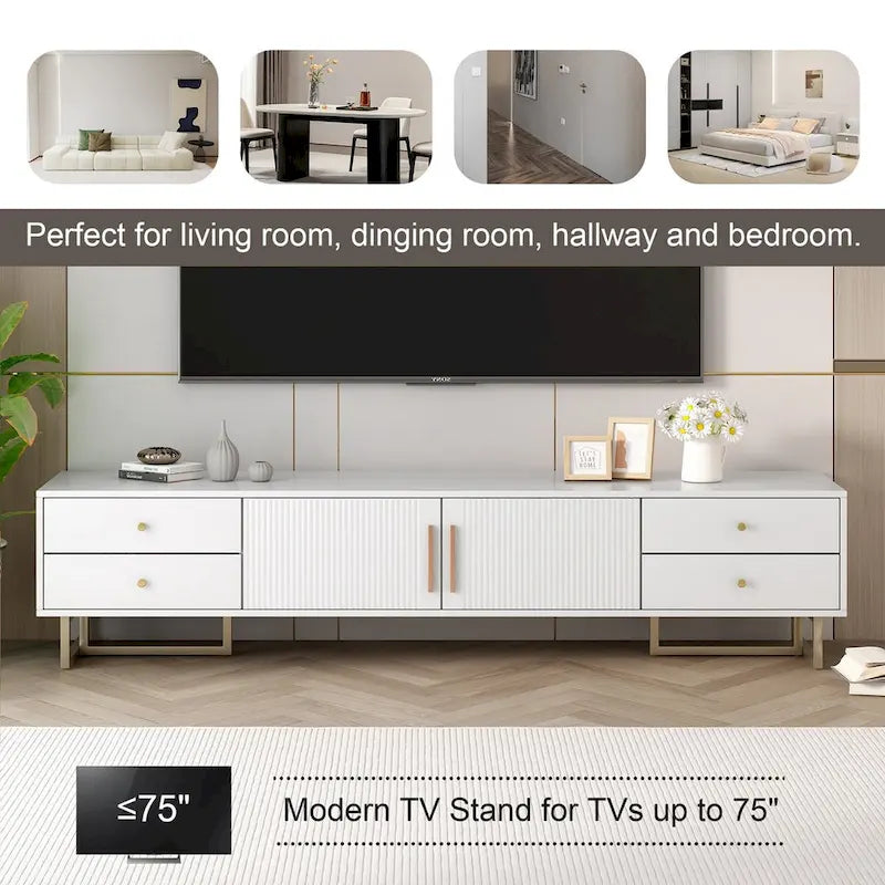 65+ Inch Modern TV Stand with Storage for Living Room