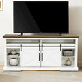 68  Rustic Sliding Barn Door TV Stand White TV Console for 80  TVs