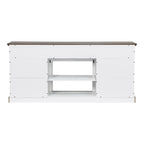 68  Rustic Sliding Barn Door TV Stand White TV Console for 80  TVs