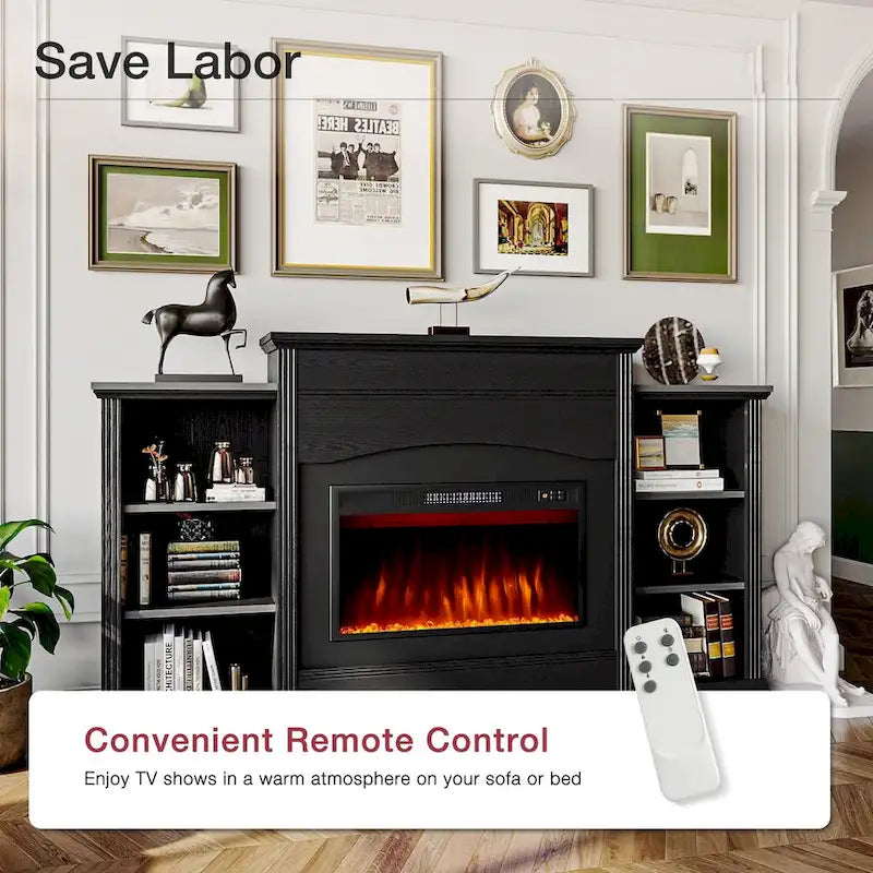 Electric Fireplace with 67  Mantel