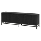 70" Wood Grain TV Stand with Fluted Doors for TVs up to 78"