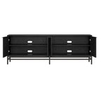 70" Wood Grain TV Stand with Fluted Doors for TVs up to 78"