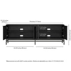 70" Wood Grain TV Stand with Fluted Doors for TVs up to 78"