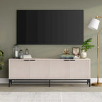70" Wood Grain TV Stand with Fluted Doors for TVs up to 78"