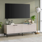 70" Wood Grain TV Stand with Fluted Doors for TVs up to 78"