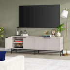 70" Wood Grain TV Stand with Fluted Doors for TVs up to 78"