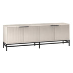 70" Wood Grain TV Stand with Fluted Doors for TVs up to 78"
