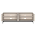 70" Wood Grain TV Stand with Fluted Doors for TVs up to 78"