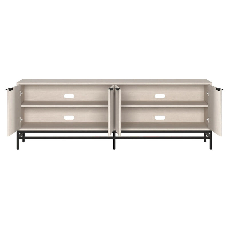 70" Wood Grain TV Stand with Fluted Doors for TVs up to 78"