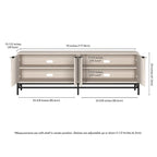 70" Wood Grain TV Stand with Fluted Doors for TVs up to 78"