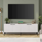 70" Wood Grain TV Stand with Fluted Doors for TVs up to 78"