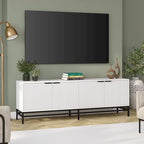 70" Wood Grain TV Stand with Fluted Doors for TVs up to 78"