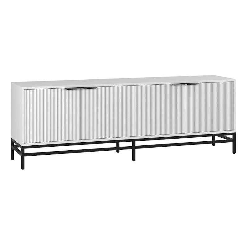 70" Wood Grain TV Stand with Fluted Doors for TVs up to 78"