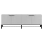 70" Wood Grain TV Stand with Fluted Doors for TVs up to 78"