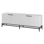 70" Wood Grain TV Stand with Fluted Doors for TVs up to 78"