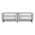 70" Wood Grain TV Stand with Fluted Doors for TVs up to 78"