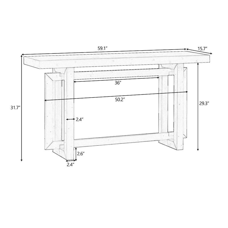 Contemporary Console Table with Industrial-inspired Concrete Wood Top