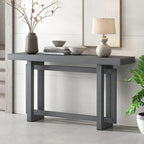 Contemporary Console Table with Industrial-inspired Concrete Wood Top