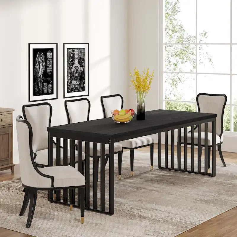 78.7 inches Diniong Table for 6-8 People, Wood Dinner Table for Dining Room