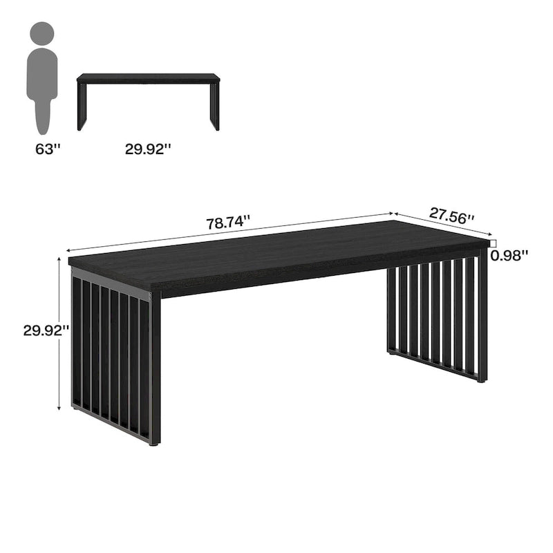 78.7 inches Diniong Table for 6-8 People, Wood Dinner Table for Dining Room