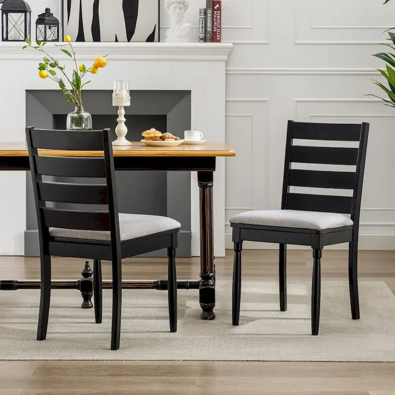 Ladder Back Wooden Dining Chairs