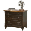 Black Wood Lateral File Cabinet with Locking Drawer